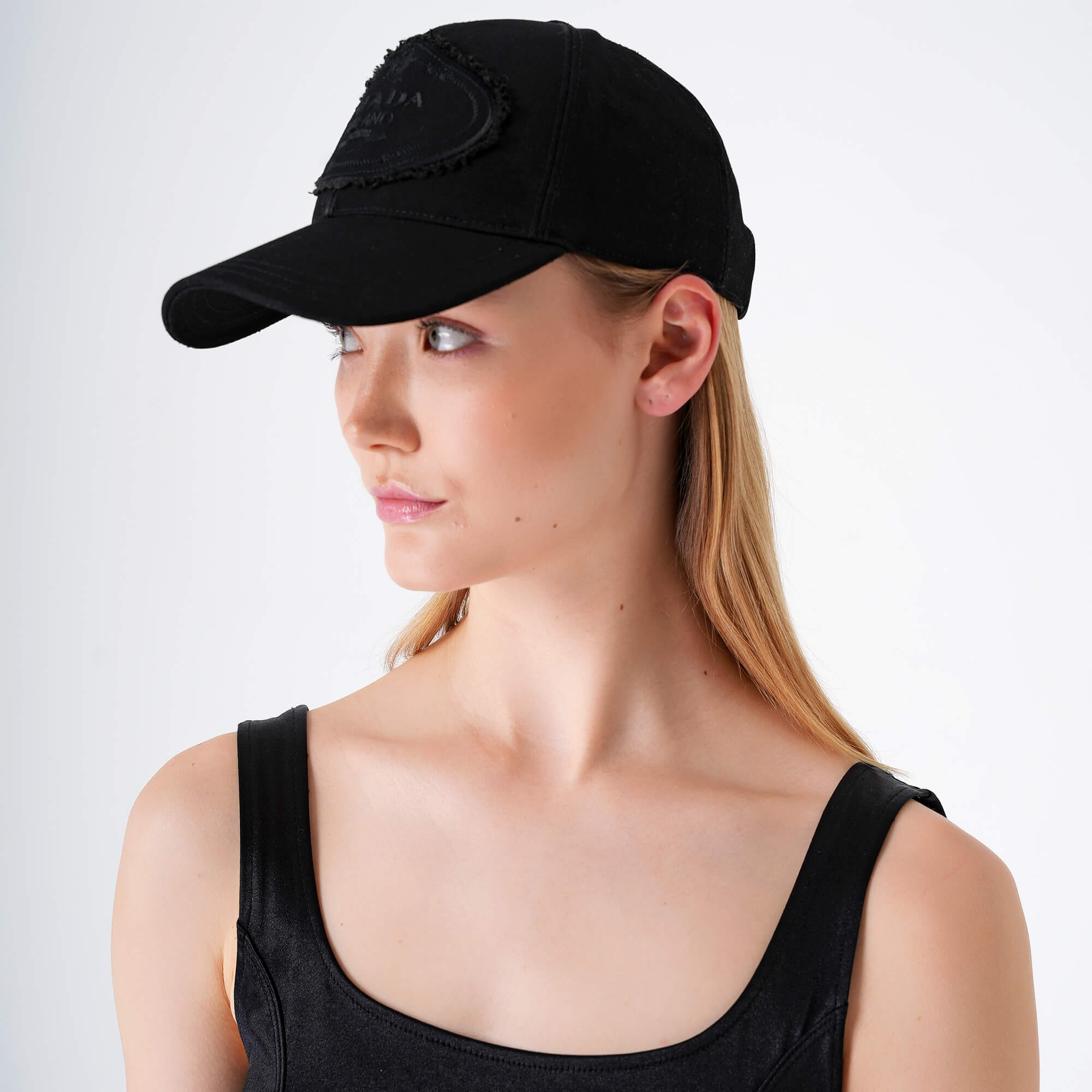 Prada - Black Cotton Logo Baseball Cap 